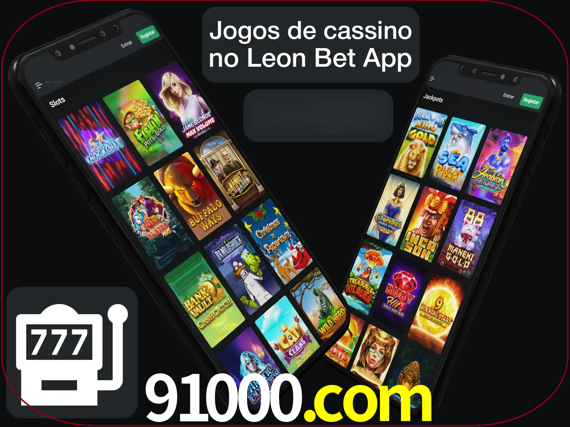 Escolha quais jogos de cassino jogar no app.
